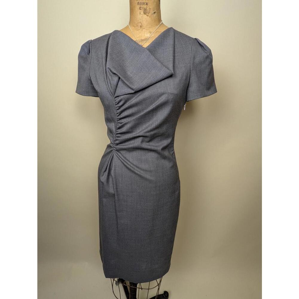 y2k moschino grey wool gathered dress